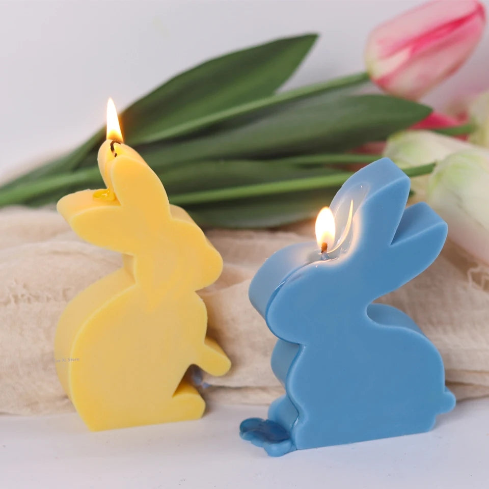 A Bunny Candle Moulds silicone candle mold by MYKA Candles and Moulds, designed for easy release in soap, resin, and cake mould casting.