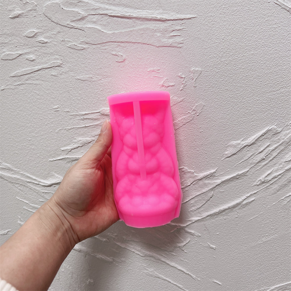 Crafting with the Bunny Trio Candle Mould silicone candle mould by MYKA Candles and Moulds, also used for soap, resin, and cake moulds.