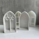 A Cathedral Window Candle Mould silicone candle mold by MYKA Candles and Moulds, the perfect multipurpose tool for soap, resin, and cake mould casting.