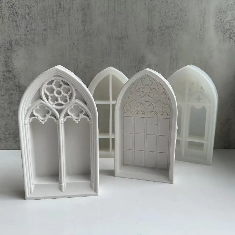 A Cathedral Window Candle Mould silicone candle mold by MYKA Candles and Moulds, the perfect multipurpose tool for soap, resin, and cake mould casting.