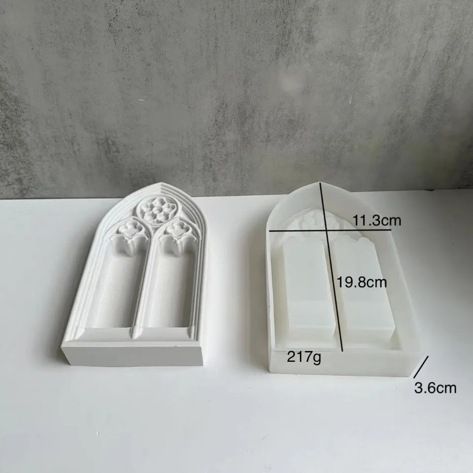 The Cathedral Window Candle Mould silicone candle mould by MYKA Candles and Moulds, a must-have for resin moulds and DIY baking mould enthusiasts.