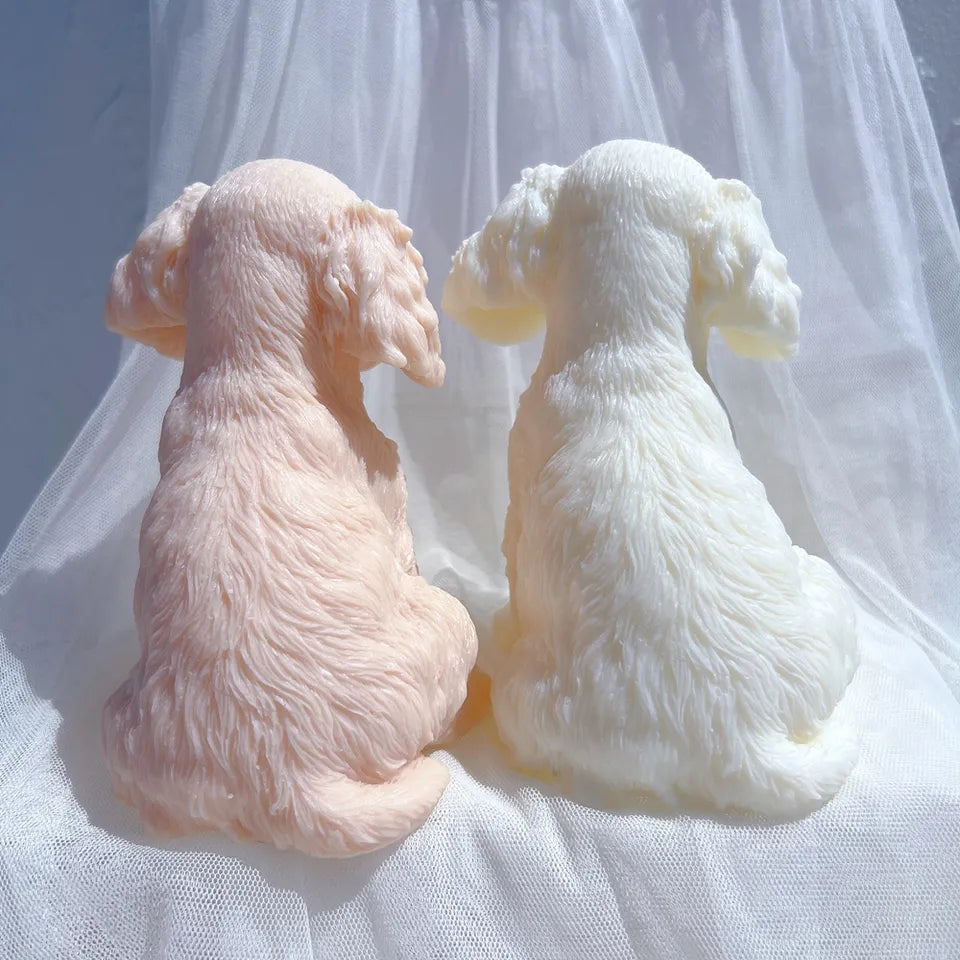 Crafting with the Cavalier King Charles Spaniel Puppy Candle Mould silicone candle mould by MYKA Candles and Moulds, also used for soap, resin, and cake moulds.