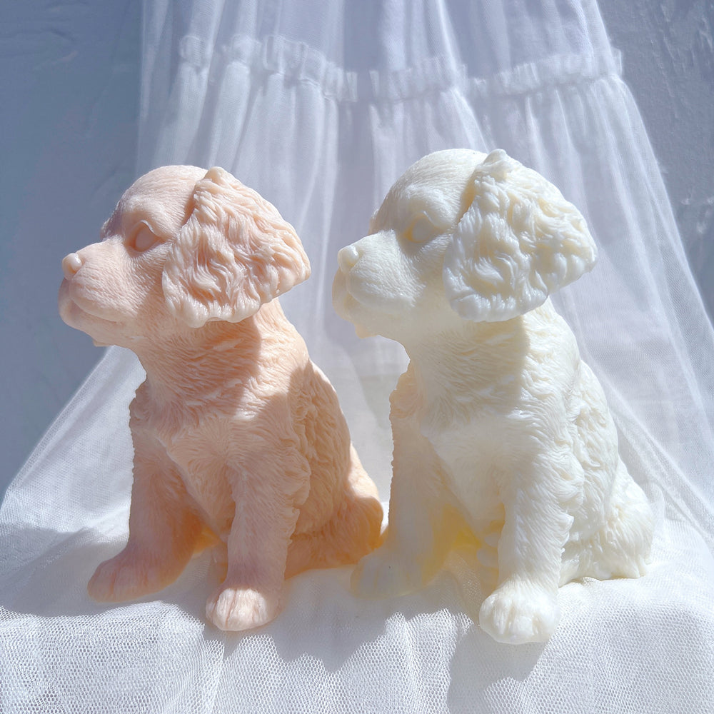 Handmade Cavalier King Charles Spaniel Puppy Candle Mould silicone candle mold from MYKA Candles and Moulds, perfect for resin moulds and unique baking mould shapes.
