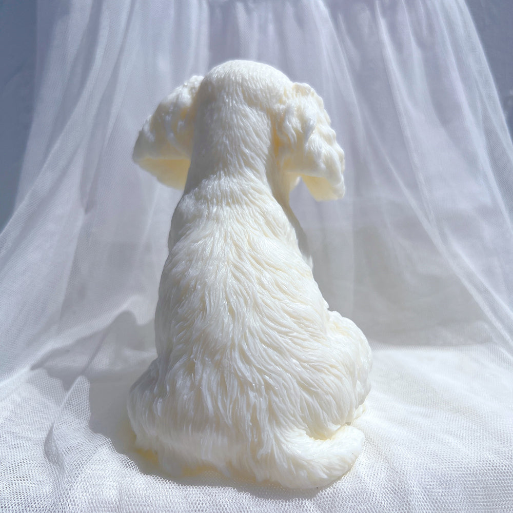 Professional Cavalier King Charles Spaniel Puppy Candle Mould silicone candle mould by MYKA Candles and Moulds, also used for resin moulds and baking mould designs.