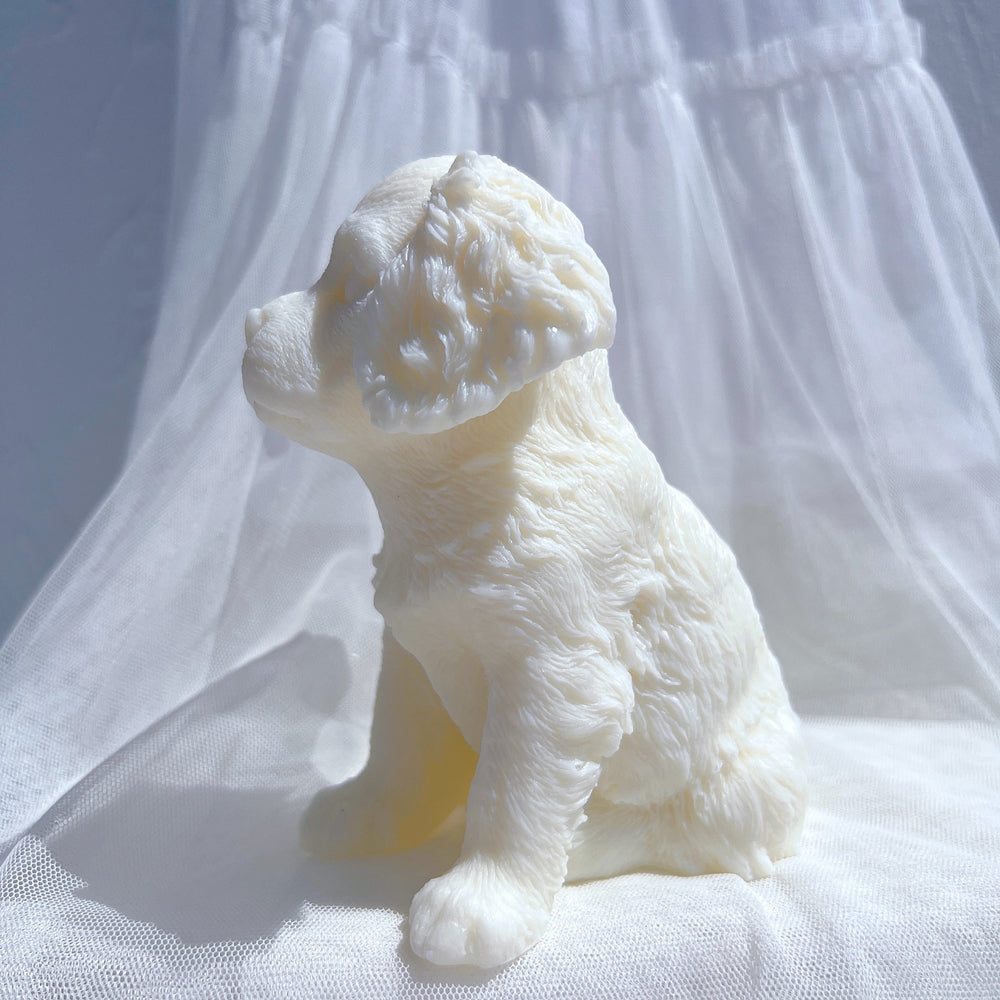 A high-performance Cavalier King Charles Spaniel Puppy Candle Mould silicone candle mold from MYKA Candles and Moulds for resin art and professional baking mould use.