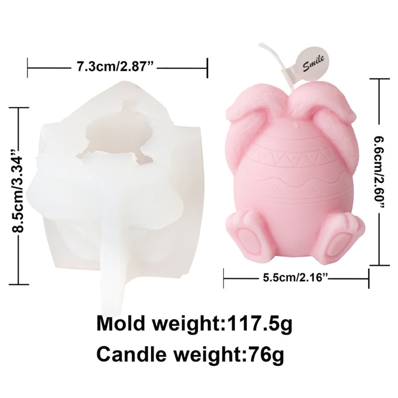 The Choc Egg Bunny Candle Moulds silicone candle mould from MYKA Candles and Moulds, a professional supply for candle, soap, and baking moulds.