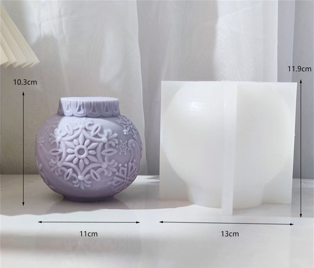 A Christmas Bauble Silicone Candle Moulds silicone candle mold by MYKA Candles and Moulds, designed for easy release in soap, resin, and cake mould casting.