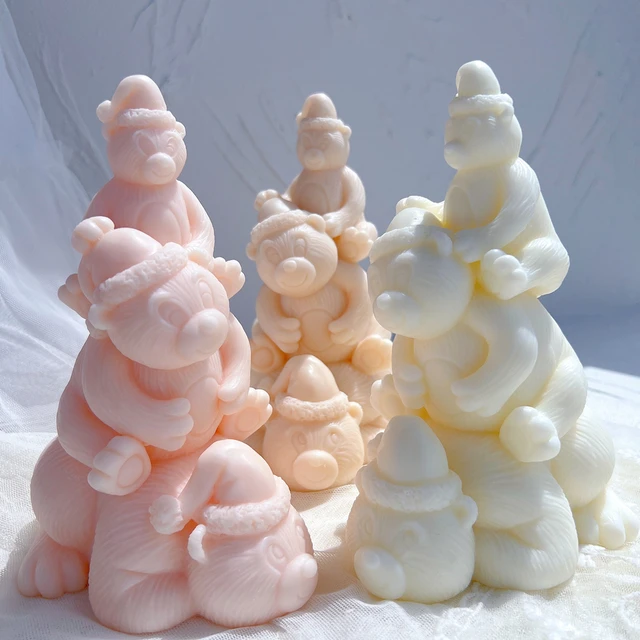 The Christmas Bears Silicone Candle Moulds silicone candle mould by MYKA Candles and Moulds, a top choice for artistic resin moulds and baking moulds.