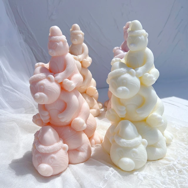 The Christmas Bears Silicone Candle Moulds silicone candle mould by MYKA Candles and Moulds, a top choice for artistic resin moulds and baking moulds.