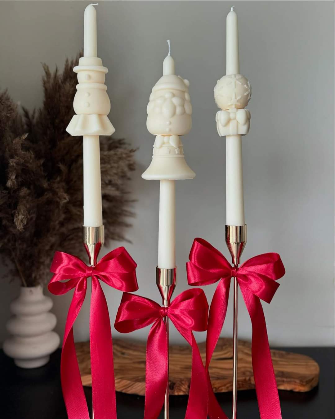 Close-up of the Christmas Candle Holder Candle Moulds silicone candle mould by MYKA Candles and Moulds for soy wax, soap moulds, and baking mould hobbyists.