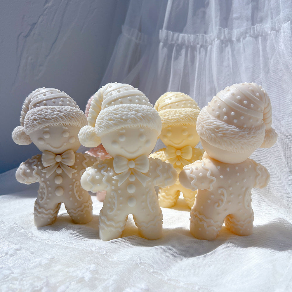 Handmade Christmas Gingerbread Man Candle Mould silicone candle mold from MYKA Candles and Moulds, perfect for resin moulds and unique baking mould shapes.