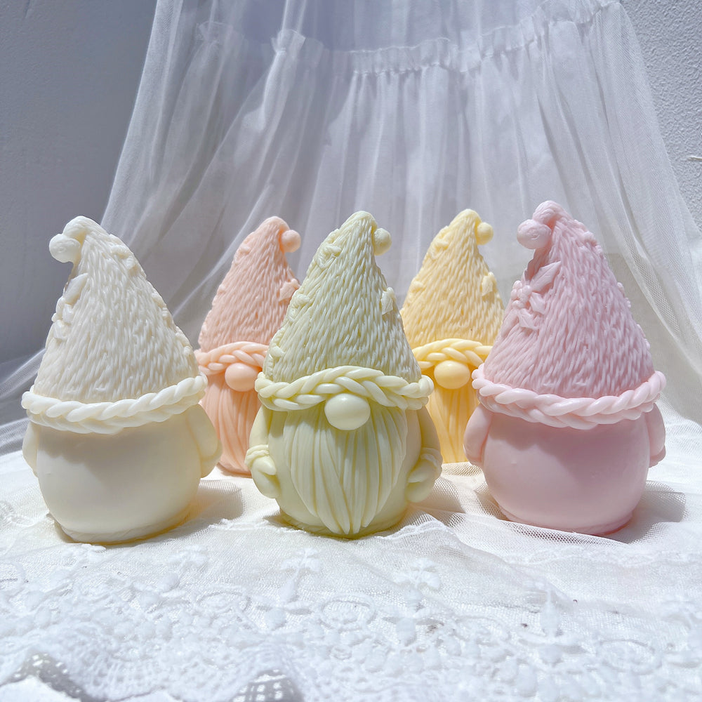 A high-performance Christmas Gnome Candle Mould silicone candle mold from MYKA Candles and Moulds for resin art and professional baking mould use.
