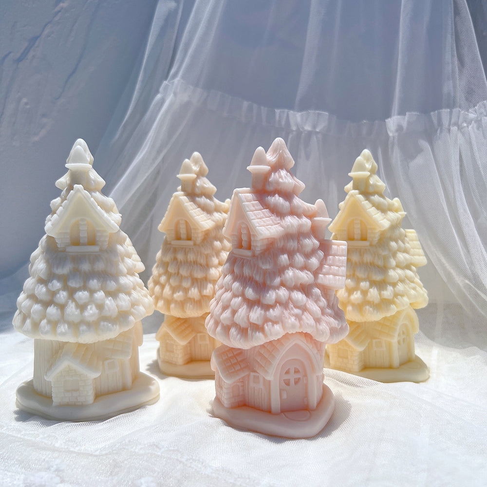 Handmade Christmas Hut Candle Mould silicone candle mold from MYKA Candles and Moulds, perfect for resin moulds and unique baking mould shapes.