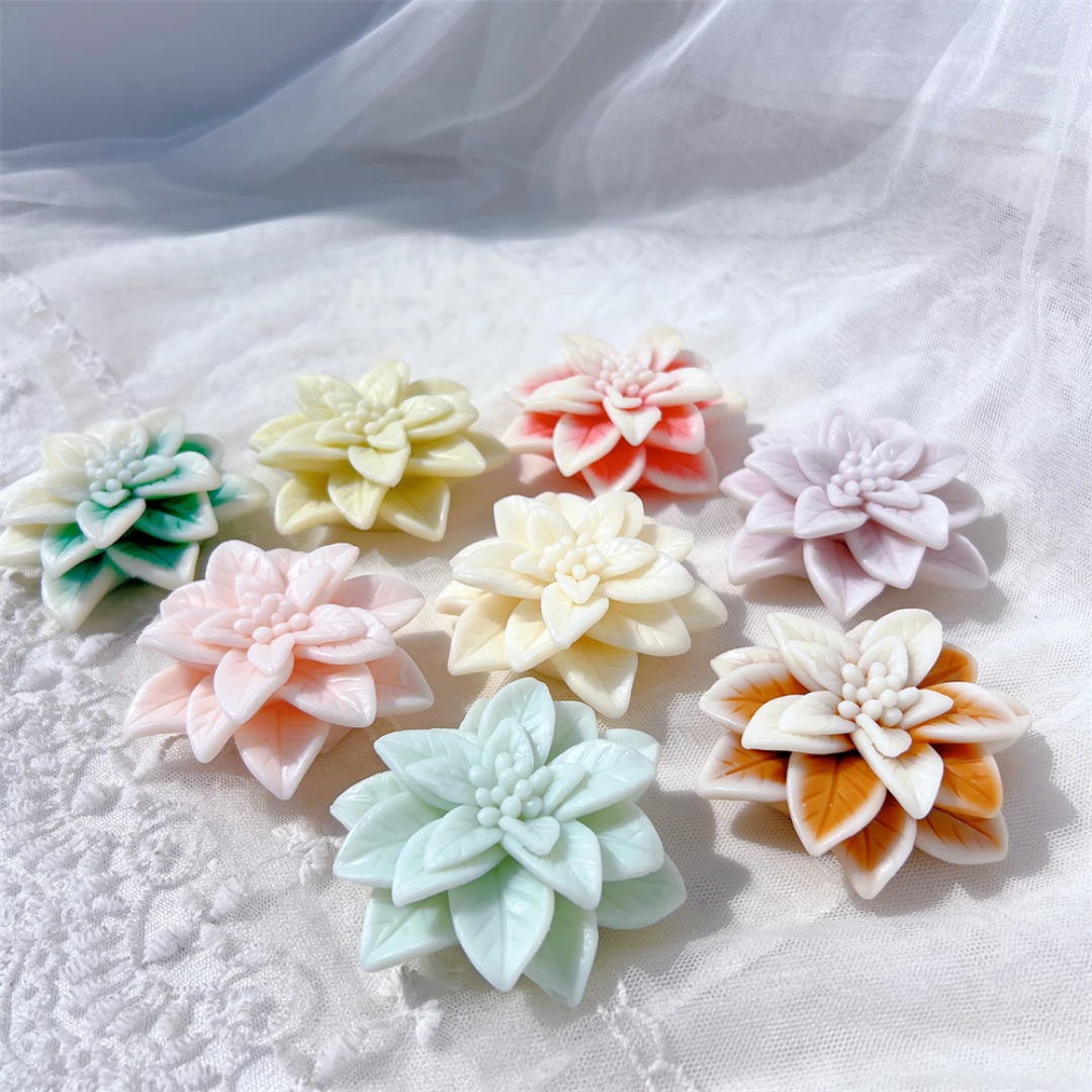 A versatile Christmas Poinsettia Silicone Candle Mould silicone candle mould by MYKA Candles and Moulds, suitable for resin moulds and decorative cake mould shapes.