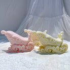 View of the Christmas Sleigh Candle Mould silicone candle mould from MYKA Candles and Moulds, ideal for DIY soap moulds and cake mould projects.