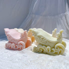 View of the Christmas Sleigh Candle Mould silicone candle mould from MYKA Candles and Moulds, ideal for DIY soap moulds and cake mould projects.