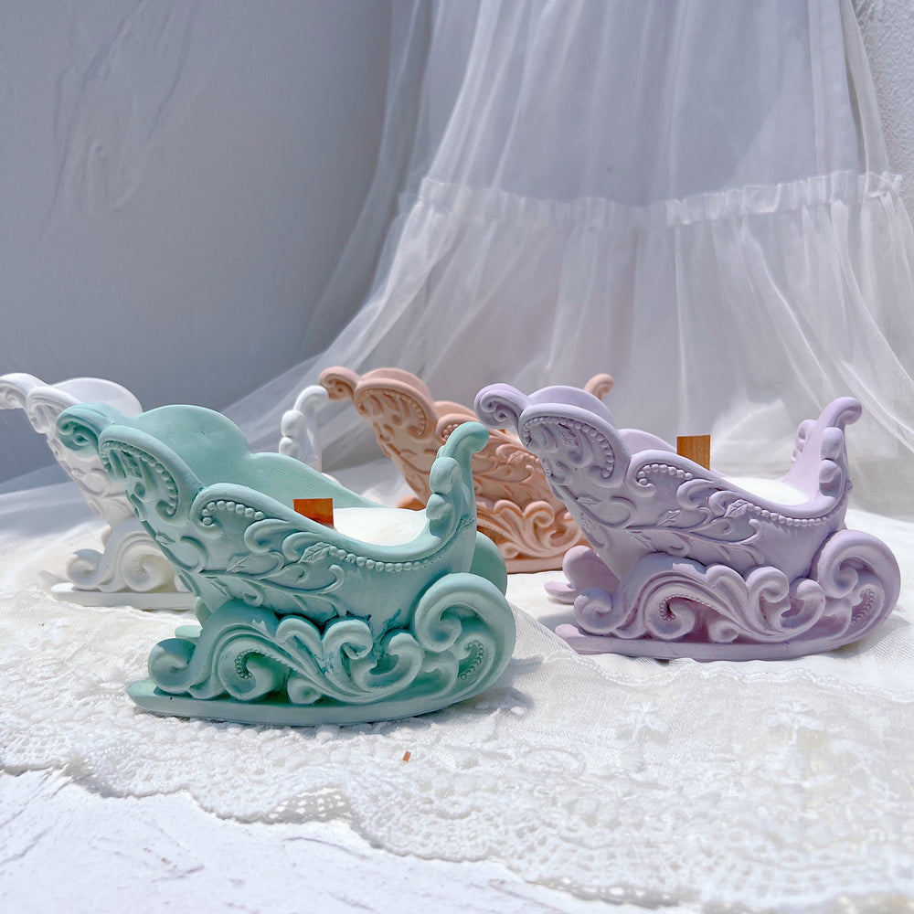 The Christmas Sleigh Vessel Mould silicone candle mould by MYKA Candles and Moulds, optimized for professional vessel casting and soap moulds.