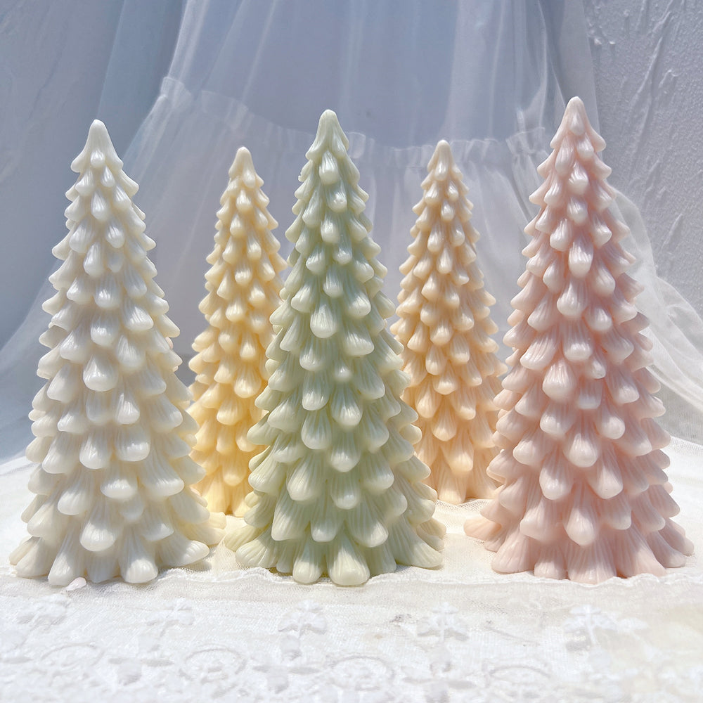 A Christmas Tree Candle Mould silicone candle mold by MYKA Candles and Moulds, the perfect multipurpose tool for soap, resin, and cake mould casting.