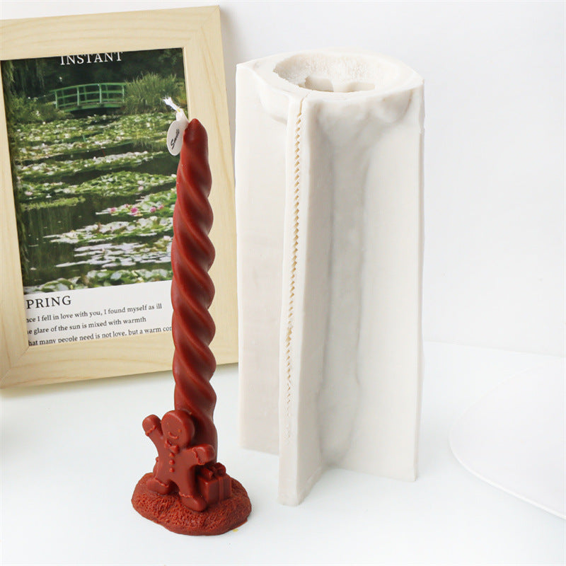 The Christmas Twisted Pillar Silicone Candle Moulds silicone candle mould by MYKA Candles and Moulds, a must-have for resin moulds and DIY baking mould enthusiasts.