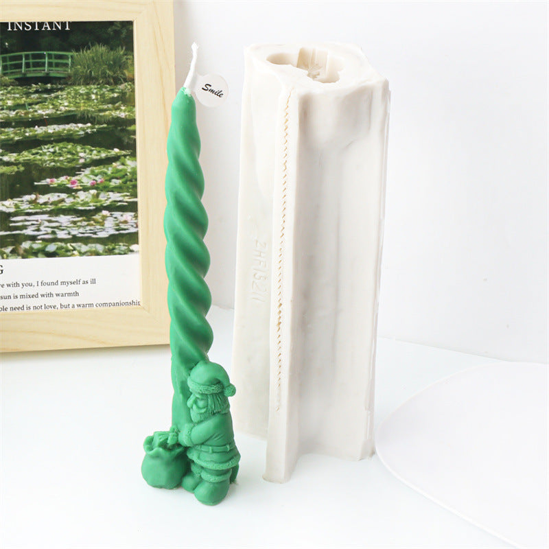 A high-performance Christmas Twisted Pillar Silicone Candle Moulds silicone candle mold from MYKA Candles and Moulds for resin art and professional baking mould use.