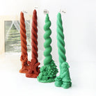 Durable Christmas Twisted Pillar Silicone Candle Moulds silicone candle mould by MYKA Candles and Moulds, ideal for resin moulds, soap moulds, and cake mould creations.