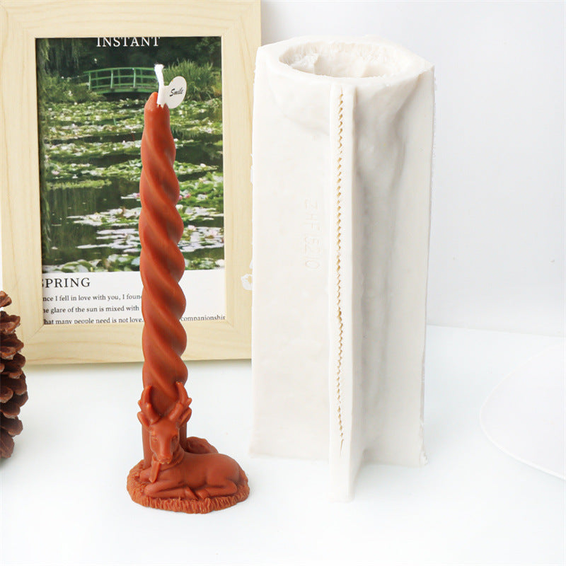 The Christmas Twisted Pillar Silicone Candle Moulds silicone candle mould by MYKA Candles and Moulds, a must-have for resin moulds and DIY baking mould enthusiasts.