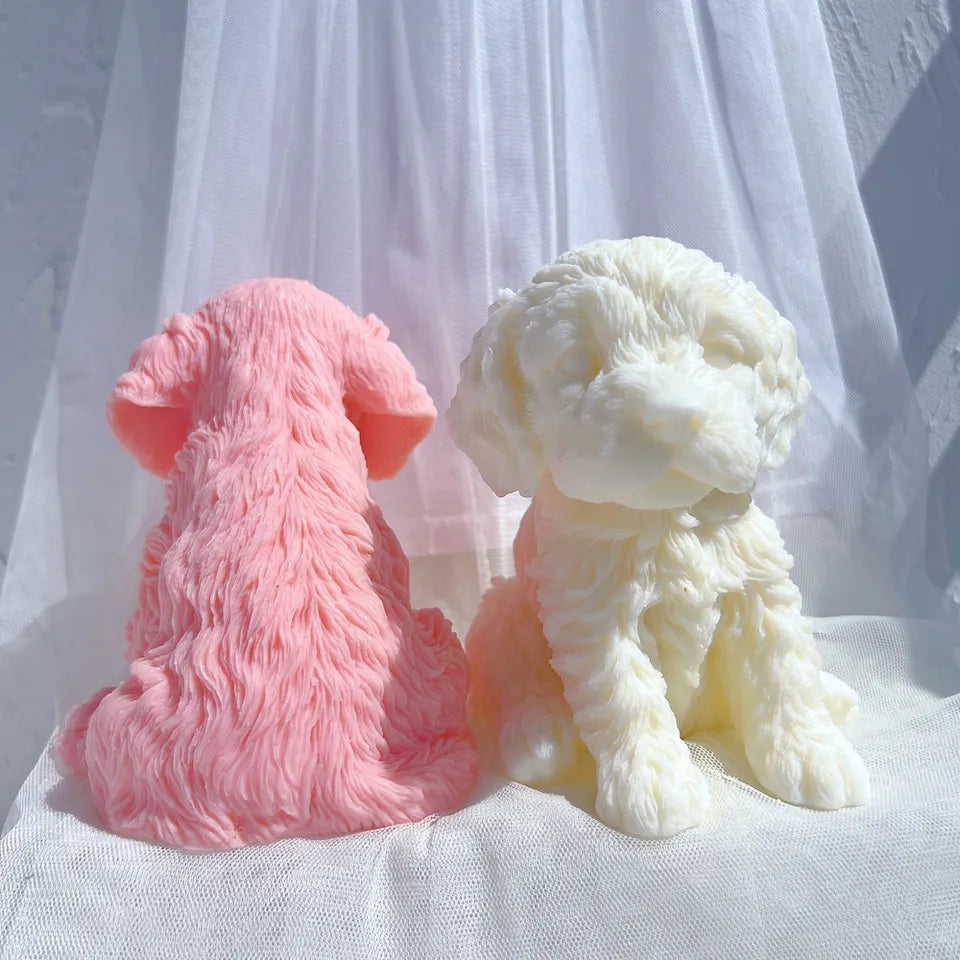 Durable Cockapoo Puppy Candle Mould silicone candle mould by MYKA Candles and Moulds, ideal for resin moulds, soap moulds, and cake mould creations.