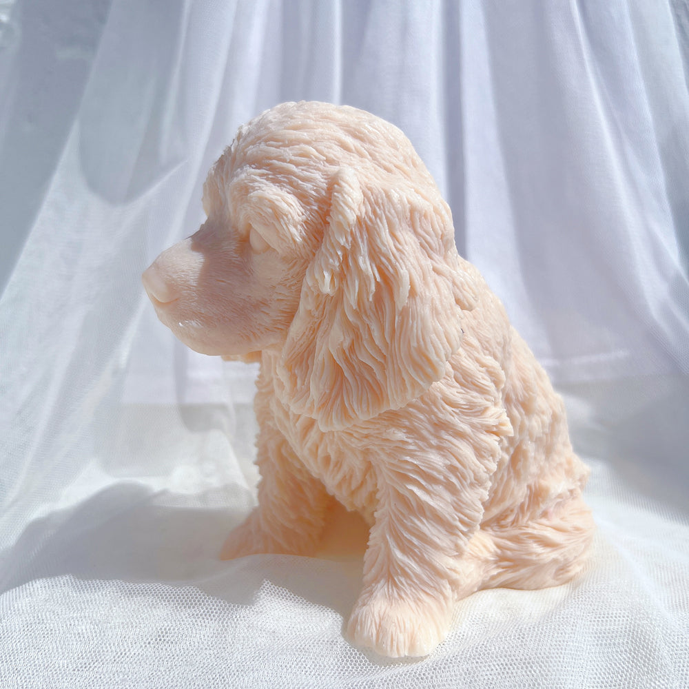 A versatile Cocker Spaniel Puppy Candle Mould silicone candle mould by MYKA Candles and Moulds, suitable for resin moulds and decorative cake mould shapes.