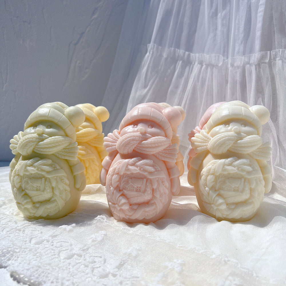 The Cozy Snowman Candle Mould silicone candle mould by MYKA Candles and Moulds, optimized for professional candle, soap, and cake moulds.