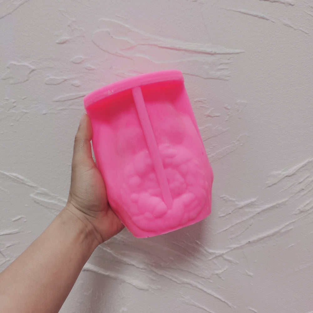 The Cozy Snowman Candle Mould silicone candle mold by MYKA Candles and Moulds, featuring high detail for candle, soap, and baking moulds.