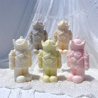 A Crowned Nutcracker Silicone Candle Mould silicone candle mold by MYKA Candles and Moulds, the perfect multipurpose tool for soap, resin, and cake mould casting.