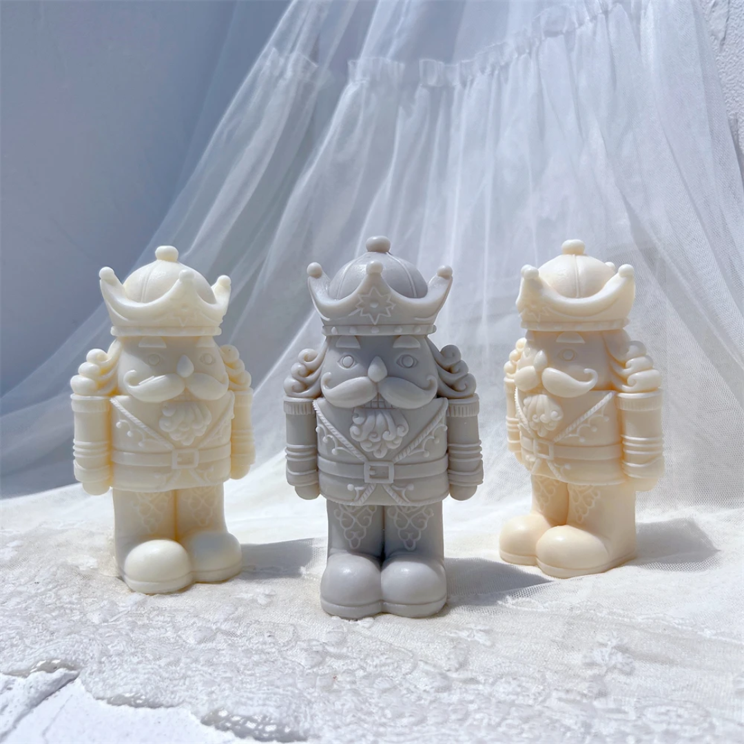 The Crowned Nutcracker Silicone Candle Mould silicone candle mould from MYKA Candles and Moulds, a professional supply for candle, soap, and baking moulds.
