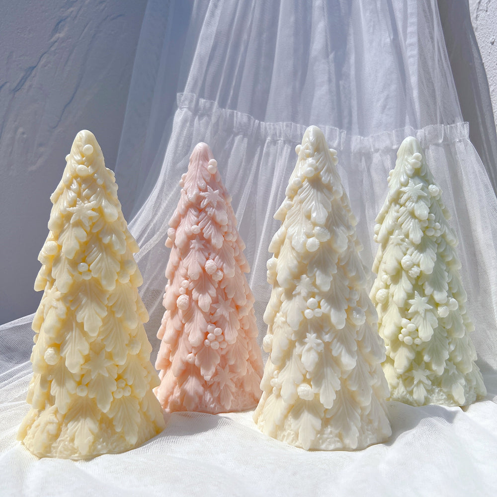 The Decorated Christmas Tree Candle Mould silicone candle mould by MYKA Candles and Moulds, a must-have for resin moulds and DIY baking mould enthusiasts.