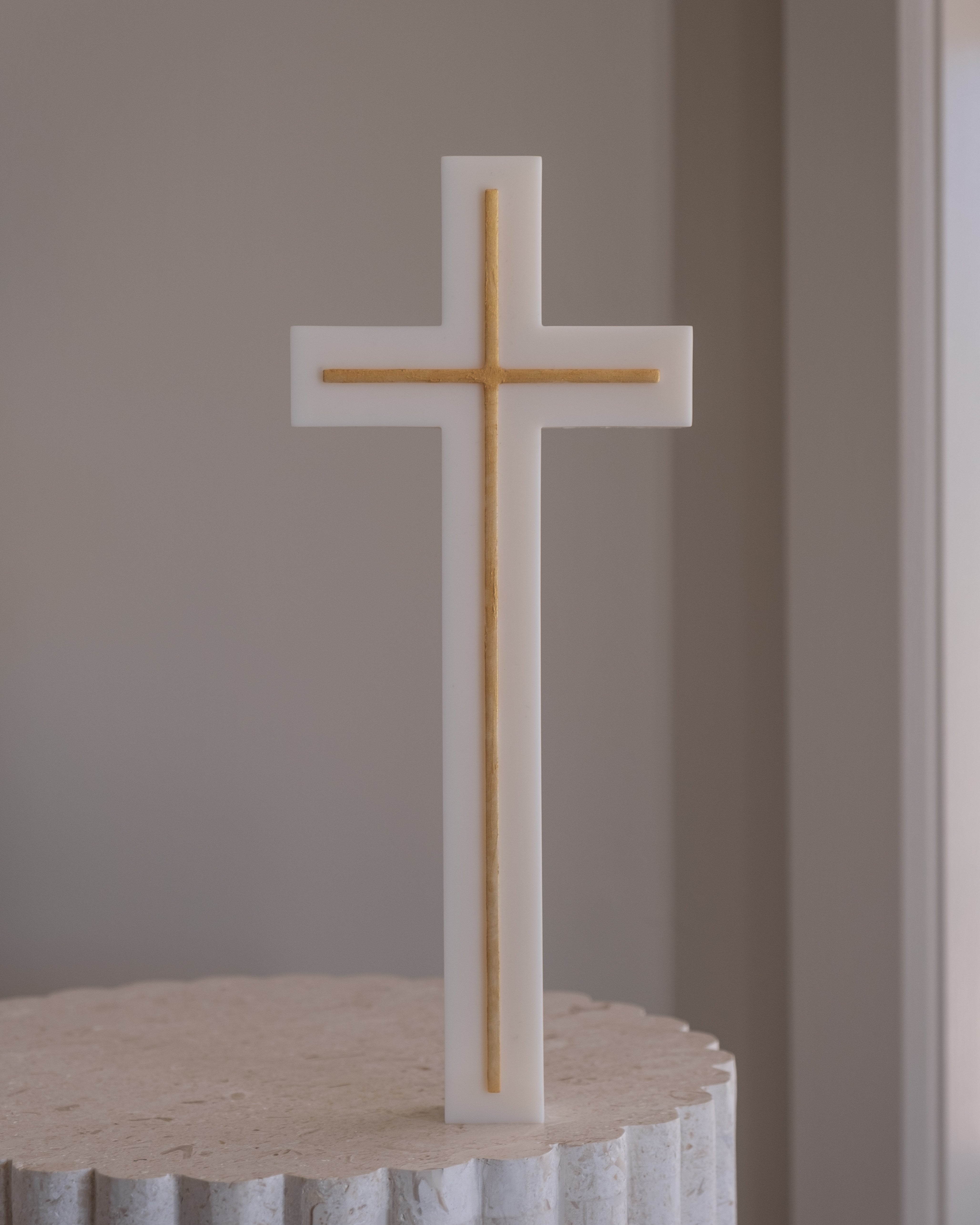 A detailed Divine Cross Silicone Candle Mould silicone candle mould by MYKA Candles and Moulds, perfect for candle making, soap moulds, and resin moulds.