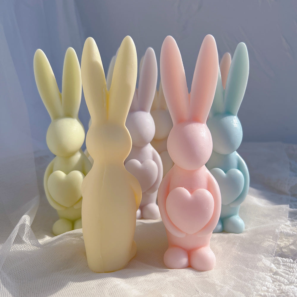 A Easter Bunny Candle Moulds silicone candle mold by MYKA Candles and Moulds, the perfect multipurpose tool for soap, resin, and cake mould casting.