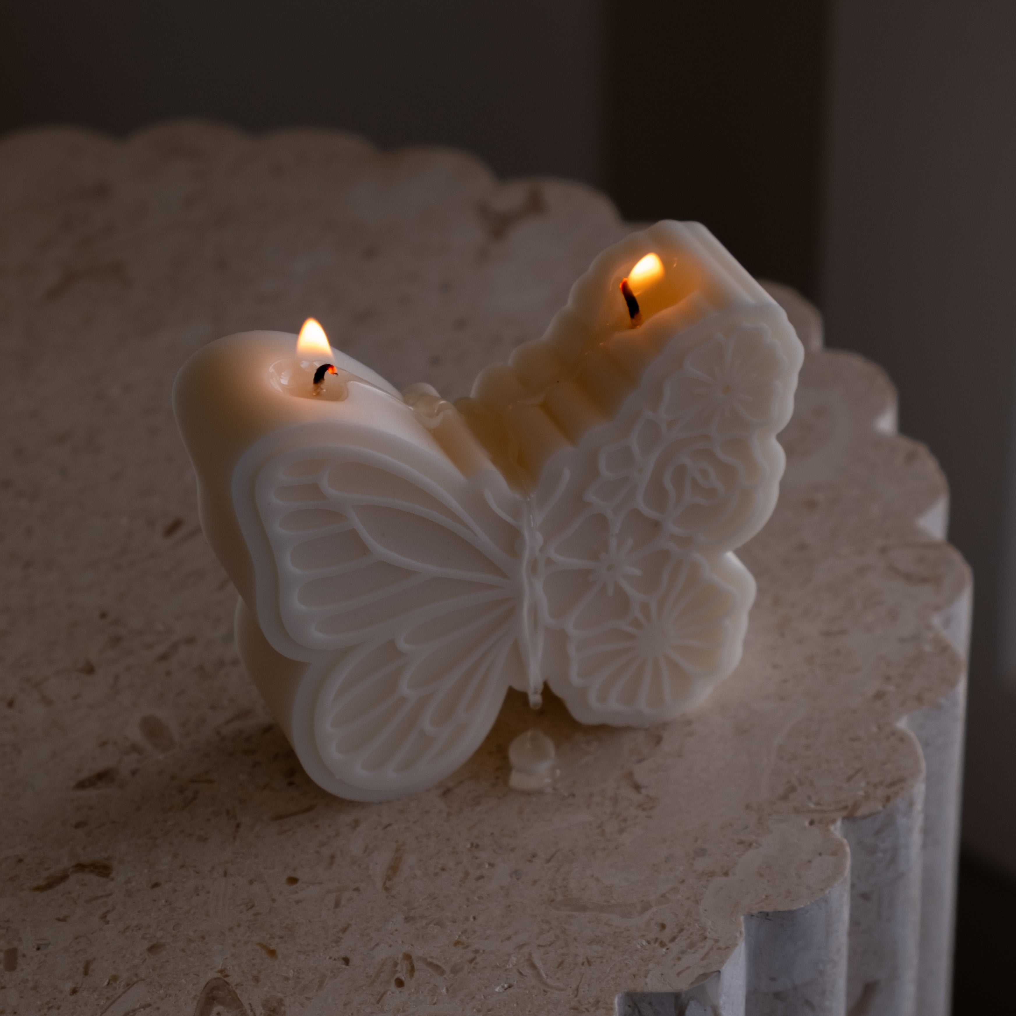 Showcasing the Floral Butterfly Candle Mould silicone candle mould by MYKA Candles and Moulds for creative baking moulds and candle making.