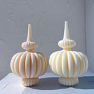 A heat-resistant Fluidform Ribbed Vase Moulds silicone candle mould by MYKA Candles and Moulds, ideal for concrete vessel moulds and soap moulds.