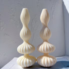 A versatile Fluidform Ribbed Vase Moulds silicone candle mould by MYKA Candles and Moulds, suitable for resin jars and concrete planter moulds.