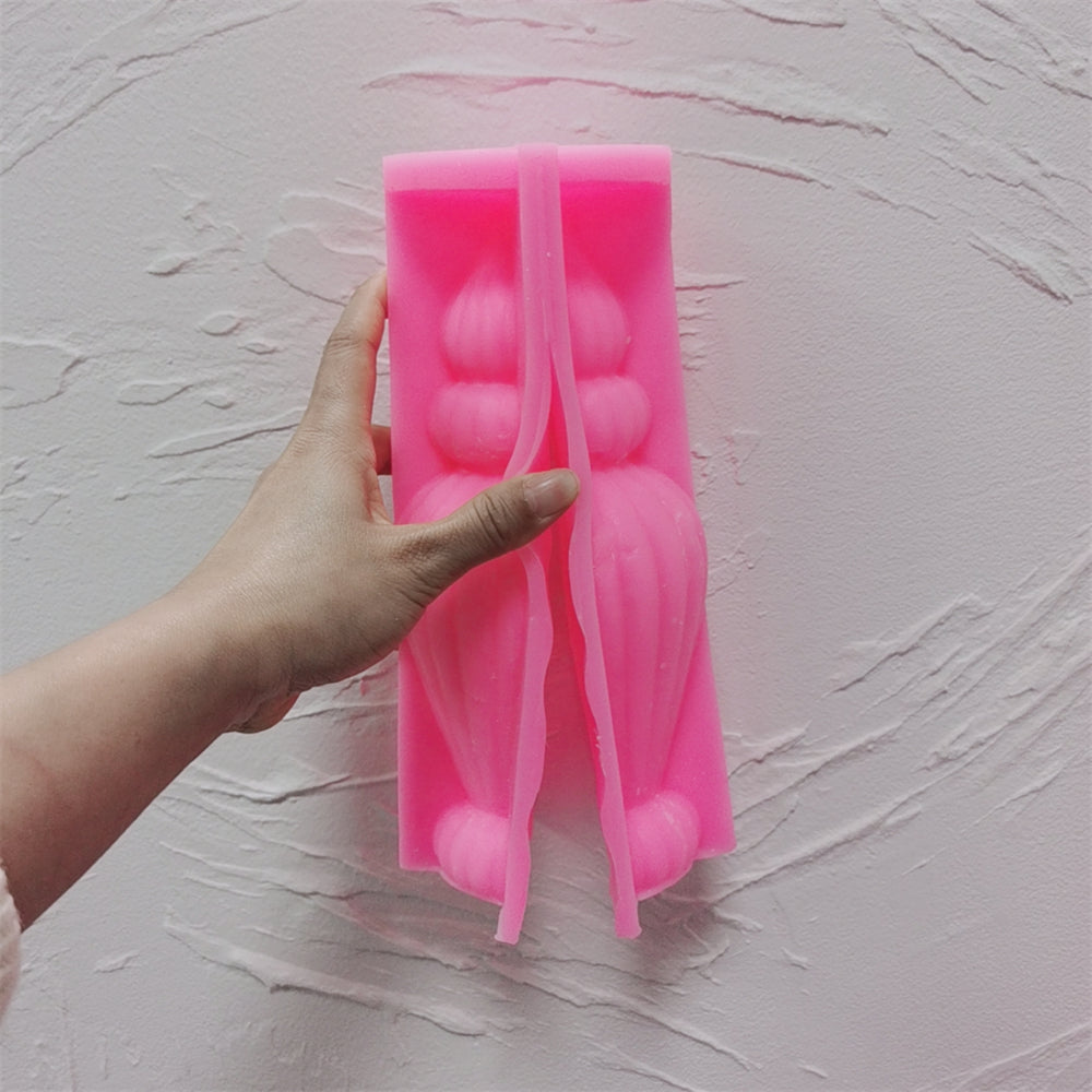 The Fluidform Ribbed Vase Moulds silicone candle mould by MYKA Candles and Moulds, a must-have for jesmonite and resin vessel makers.