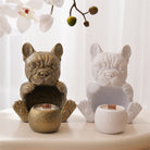 A high-performance French Bulldog Vessel Mould silicone candle mold from MYKA Candles and Moulds for resin art and vessel making.