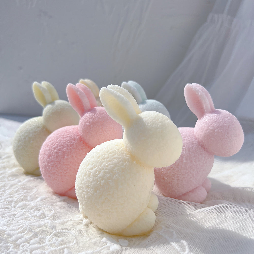 The Fuzzy Bunny Candle Moulds silicone candle mould by MYKA Candles and Moulds, a top choice for artistic resin moulds and baking moulds.