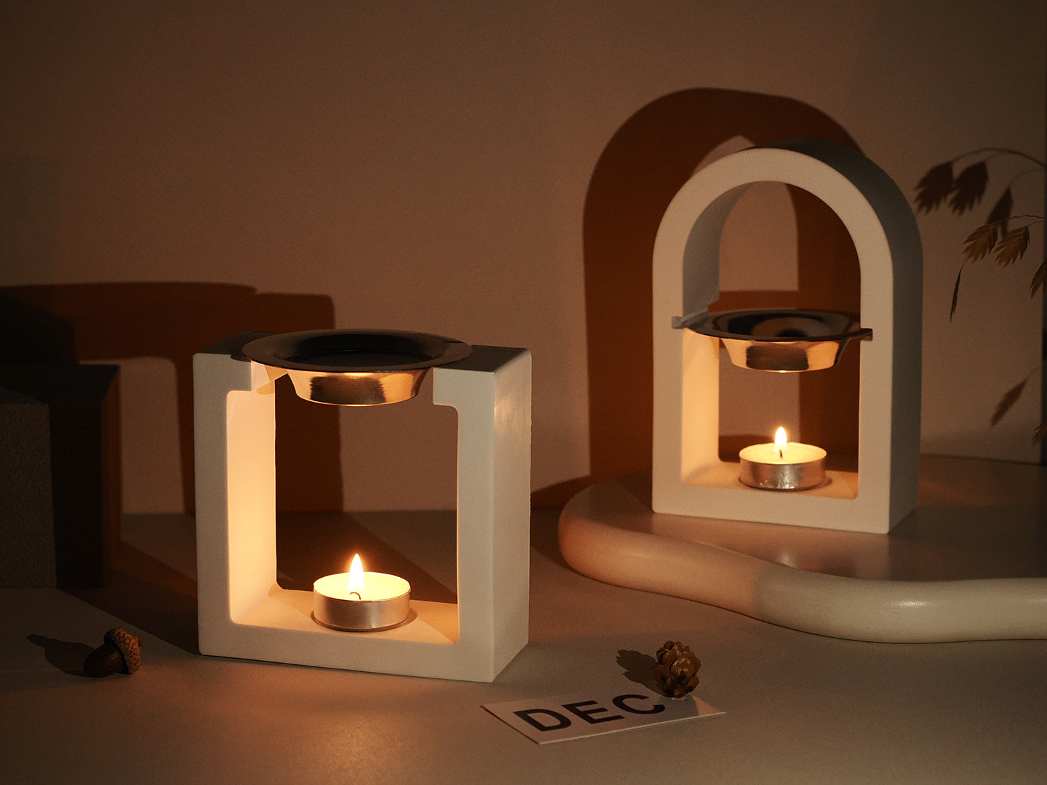 An intricate Geometric Wax Melt Burner Candle Moulds silicone candle mold by MYKA Candles and Moulds, designed for aesthetic candles and resin moulds.