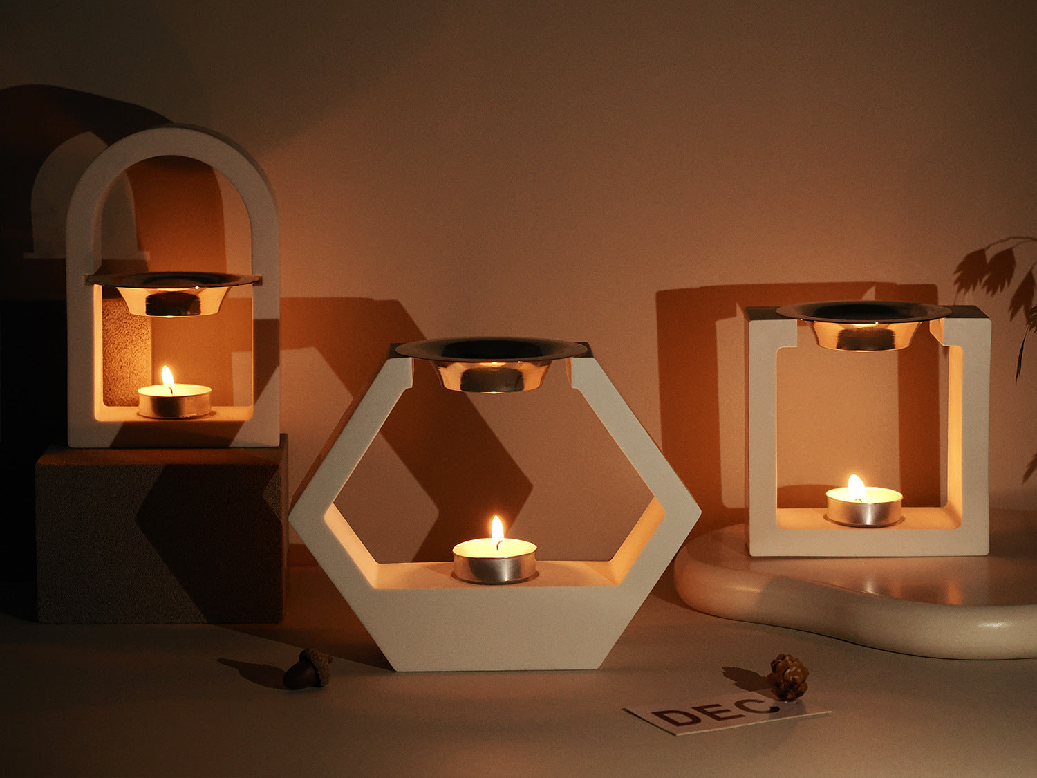 The flexible Geometric Wax Melt Burner Candle Moulds silicone candle mould by MYKA Candles and Moulds, suitable for soap moulds and food-grade cake mould use.