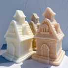 Crafting with the Gingerbread House Silicone Candle Mould silicone candle mould by MYKA Candles and Moulds, also used for soap, resin, and cake moulds.