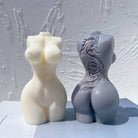 Close-up of the Girl with Dragon Tattoo Candle Mould silicone candle mould by MYKA Candles and Moulds for soy wax, soap moulds, and baking mould hobbyists.