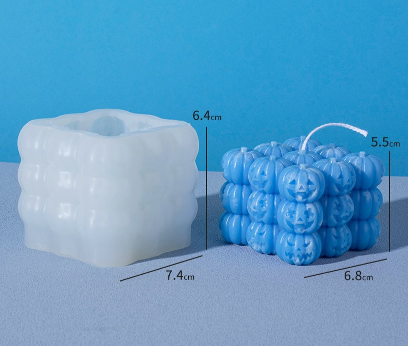 Durable Halloween Cube Silicone Candle Moulds silicone candle mould by MYKA Candles and Moulds, ideal for resin moulds, soap moulds, and cake mould creations.