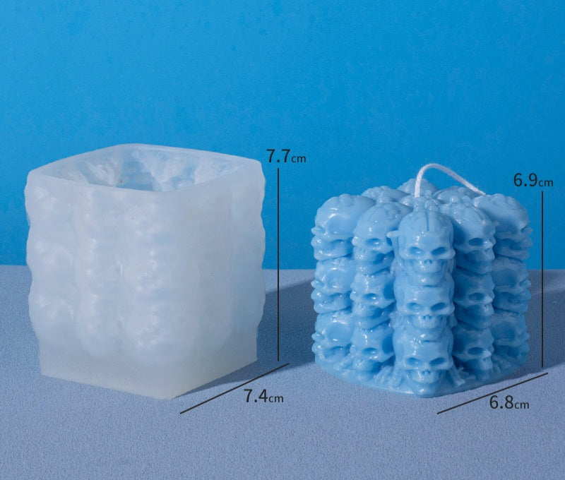 View of the Halloween Cube Silicone Candle Moulds silicone candle mould from MYKA Candles and Moulds, ideal for DIY soap moulds and cake mould projects.