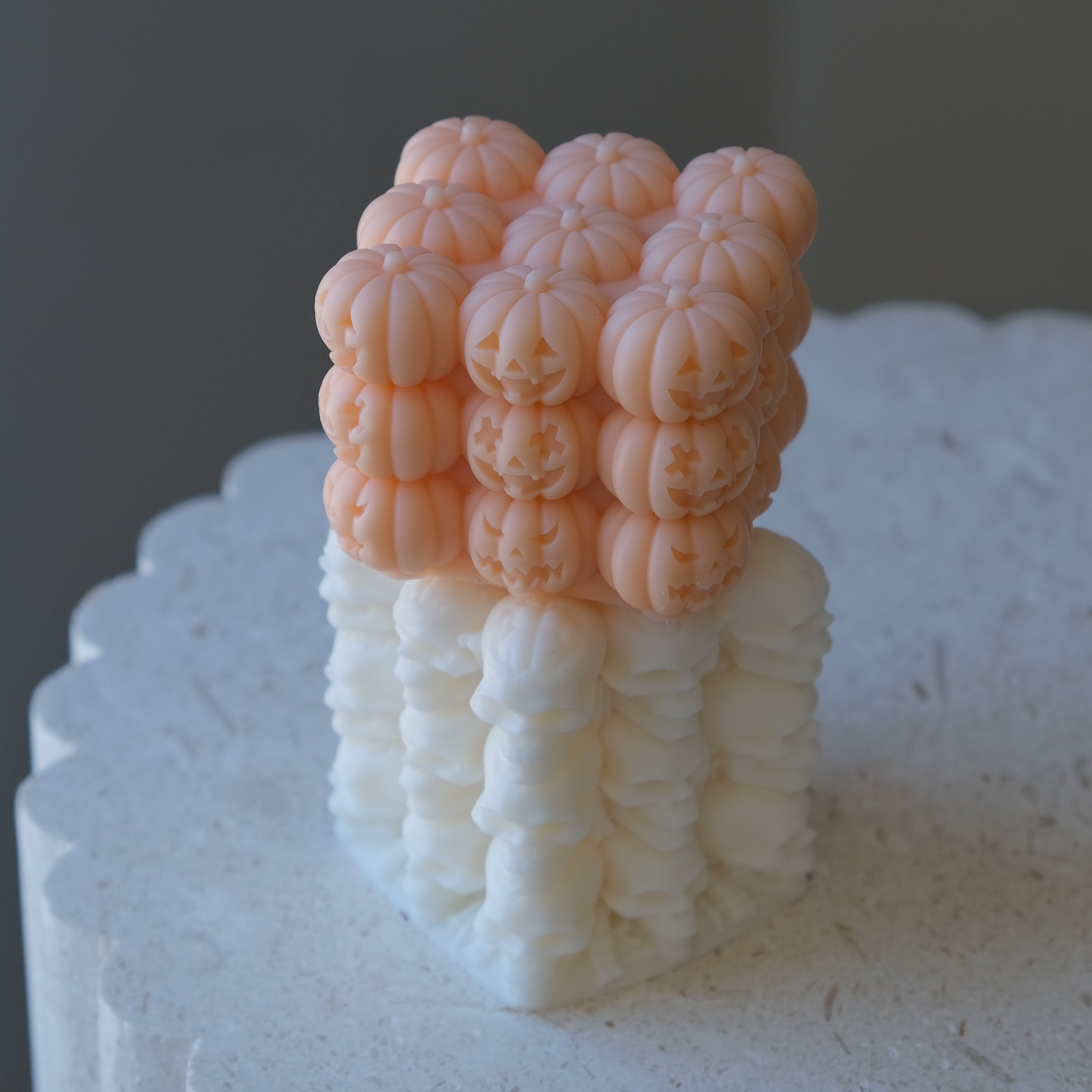 The Halloween Cube Silicone Candle Moulds silicone candle mold by MYKA Candles and Moulds, featuring high detail for candle, soap, and baking moulds.