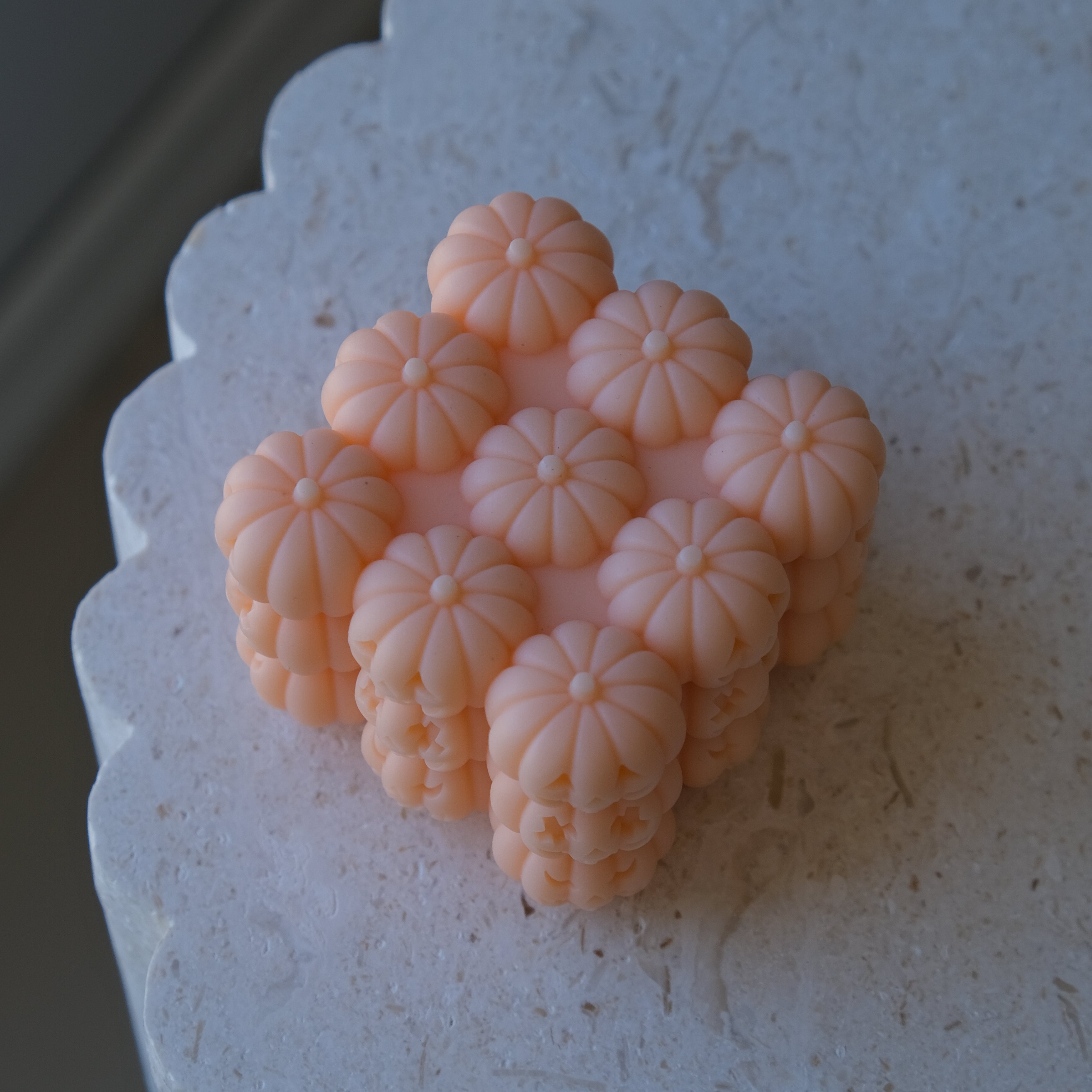 An aesthetic Halloween Cube Silicone Candle Moulds silicone candle mould from MYKA Candles and Moulds, perfect for soap, resin, and cake mould art.