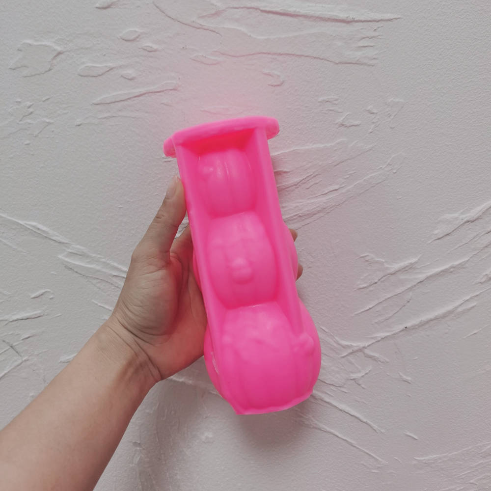 A Halloween Pumpkin Candle Mould silicone candle mold by MYKA Candles and Moulds, the perfect multipurpose tool for soap, resin, and cake mould casting.